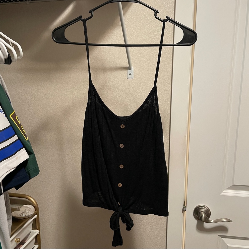 Black Button-Down Tie Tank